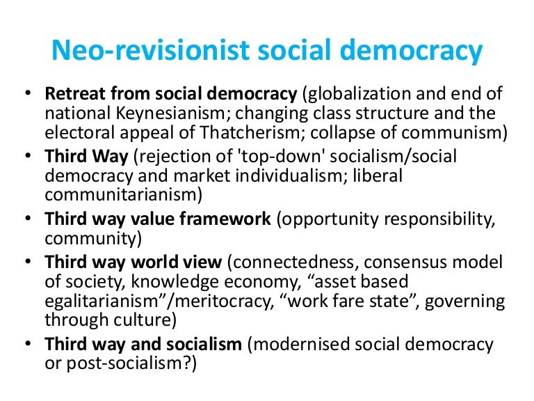 Is ‘Third Way’ Social Democracy still a form of social democracy?